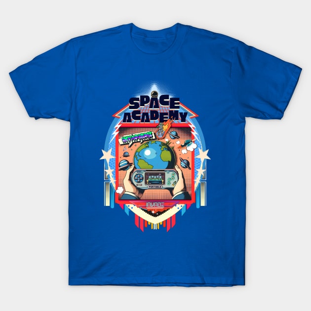 Space Academy - Invade badge T-Shirt by Invad3rDiz